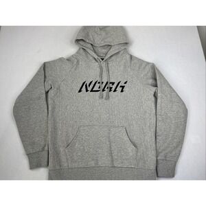 Noah NYC Mens Raglan Hoodie Gray Graphic Logo Pullover Sweatshirt Size M